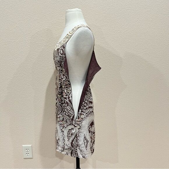 Free People Cream Folklore Dress in Espresso Brown Size 4 - Picture 9 of 16